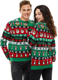 U LOOK UGLY TODAY Vicces Karácsonyi Pulóver Unisex, Vastag Kötésű Fair Isle Mintás, XL 4