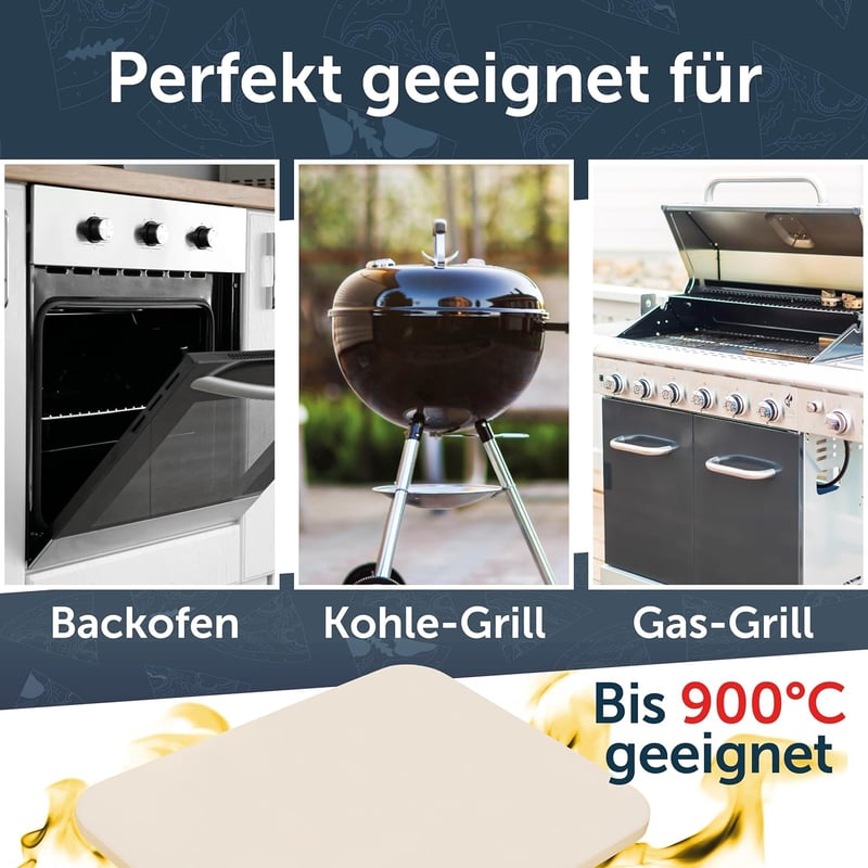 Blumtal 900°C-ig hőálló cordierit pizzakő sütőhöz és grillhez