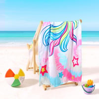 CHMMY Unikornis Gyerek Strand Törölköző - Puha, Gyorsan Száradó Fürdőlepedő Lányoknak és Fiúknak, 70x150 cm, Poliészter, Homokálló, Könnyen  7