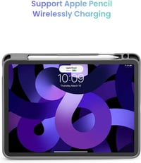 iPad Air 5/4 tok tolltartóval, fehér - Automatikus ébresztés/alvás funkcióval 6