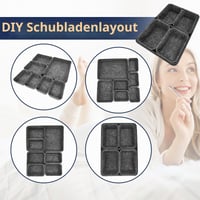 Set de 7 organizatoare pentru sertare din fetru Cbilzxer, 3 dimensiuni, organizator DIY pentru accesorii de birou, masă de machiaj, dormitor, gri închis 4