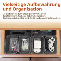 Set de 7 organizatoare pentru sertare din fetru Cbilzxer, 3 dimensiuni, organizator DIY pentru accesorii de birou, masă de machiaj, dormitor, gri închis 8