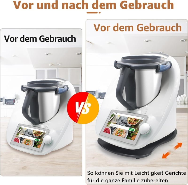 CBJEHIFEY Bambusz Csúszótábla Thermomix TM6 TM5 Fekete Előkészítő Lap