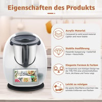 CBJEHIFEY Bambusz Csúszótábla Thermomix TM6 TM5 Fekete Előkészítő Lap 6