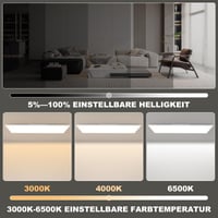 CBJKTX LED panel 120x30 cm, stmievateľné RGB stropné svietidlo s diaľkovým ovládaním, 36W, dlhé ploché stropné osvetlenie do kancelárie, obývačky, kuchyne a dielne 5