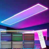 CBJKTX LED panel 120x30 cm, stmievateľné RGB stropné svietidlo s diaľkovým ovládaním, 36W, dlhé ploché stropné osvetlenie do kancelárie, obývačky, kuchyne a dielne 1