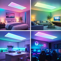 CBJKTX LED panel 120x30 cm, stmievateľné RGB stropné svietidlo s diaľkovým ovládaním, 36W, dlhé ploché stropné osvetlenie do kancelárie, obývačky, kuchyne a dielne 3