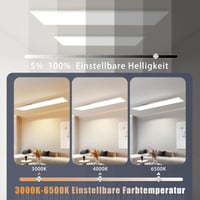 Stropné LED svietidlo CBJKTX 120x30 cm, stmievateľný plochý podlhovastý panel 3