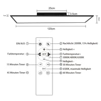 CBJKTX LED panel stropné svietidlo stmievateľné ploché dlhé stropné svietidlo vstavané LED osvetlenie s nastaviteľným jasom 5