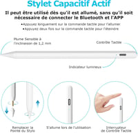 CC Store iPad-kompatibilis stylus toll gyorstöltéssel, tenyérérintés-elutasítással - fehér 5