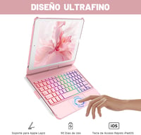 CC Store iPad 10.2 Billentyűzet - 360° Forgatható, Háttérvilágítású, Érintőpados Védőtok iPad 9/8/7 Generációhoz, Arany 5