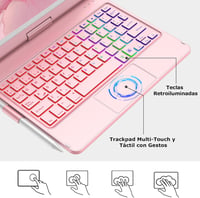 CC Store iPad 10.2 Billentyűzet - 360° Forgatható, Háttérvilágítású, Érintőpados Védőtok iPad 9/8/7 Generációhoz, Arany 3