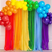 CC Wonderland Zone farebné krepové papierové stuhy, 8 ks, dúhové, viacfarebné stuhy na svadbu, karneval, párty, 4,5 cm x 25 m 3