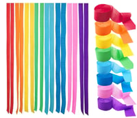 CC Wonderland Zone farebné krepové papierové stuhy, 8 ks, dúhové, viacfarebné stuhy na svadbu, karneval, párty, 4,5 cm x 25 m 1