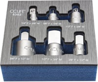 CCLIFE 6 részes Dugókulcs Adapter Készlet - 1/4", 3/8", 1/2", 3/4" Méretekben, Króm-Vanádium Acélból, Szerelőknek és Barkácsolóknak 7