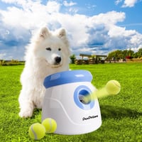 Pet Prime Automata Labdakilövő Kutyáknak - Kis Testű Fajtákhoz, 3 Teniszlabdával, Állítható Távolsággal, Beltéri-Kültéri Játék, Fehér 9
