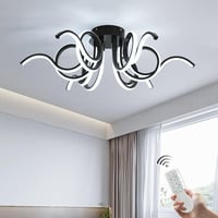 minifair Fekete LED Mennyezeti Lámpa 70cm - Távirányítós, Dimmelhető, 6 Fényforrás, 6000 Lumen, 3000K-6000K, Modern Világítás Nappaliba, Kon 7