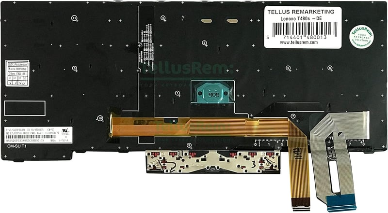 TellusRem Háttérvilágítású Német Billentyűzet Lenovo ThinkPad T480s, T490, L480, L490, L380, L390, E480, E490 Laptopokhoz - Fekete