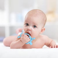Vicloon Kék Majmos Szilikon Rágóka Babáknak - BPA-mentes, 3 Hónapos Kortól 7