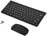 Ergonomikus vezeték nélküli billentyűzet és egér szett - Vízálló, újratölthető, csendes, fekete - PC, laptop, Smart TV 1