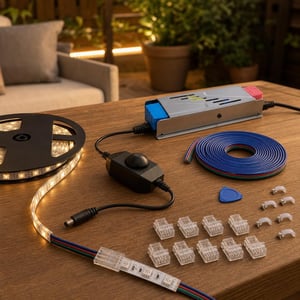 LED set za osvjetljenje: 150W napajanje + 5m RGB kabel + 10x konektor + PWM dimer