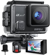 Surfola 4K Akciókamera, 40M Vízálló, WiFi, EIS Stabilizátor, 170° Széles Látószög 1