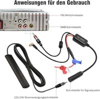 DAB/FM autórádió antennajelerősítő, 12V - utólag beszerelhető rádiókhoz 3