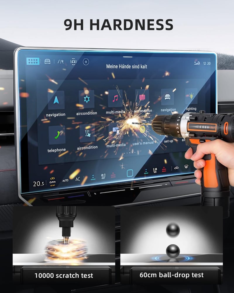 LANGBEAN 15" Edzett Üveg Képernyővédő VW Tiguan 3 2024-2025 Discover Pro Max Kijelzőhöz - 9H Keménység, Ujjlenyomatmentes, Karcálló Navigáci