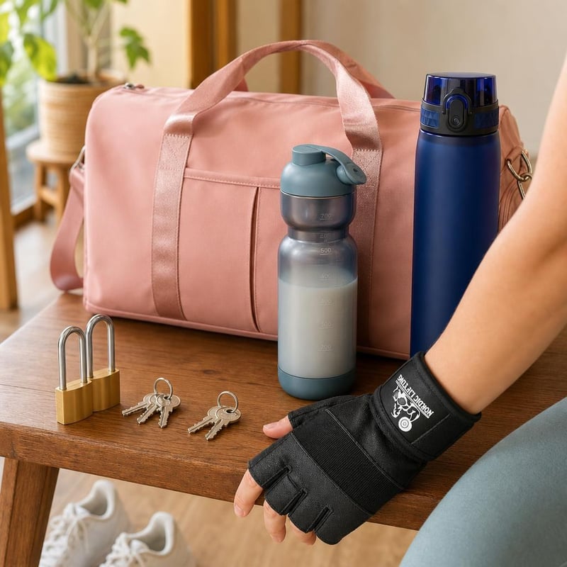 Edzőtermi kezdőlendület: XS edzőkesztyű + sporttáska + 800 ml shaker + 500 ml kulacs + 2 db lakat