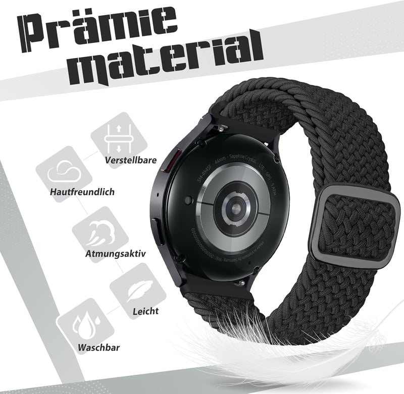Samsung Galaxy Watch és Garmin órákhoz 20mm-es fonott nylon sportszíj