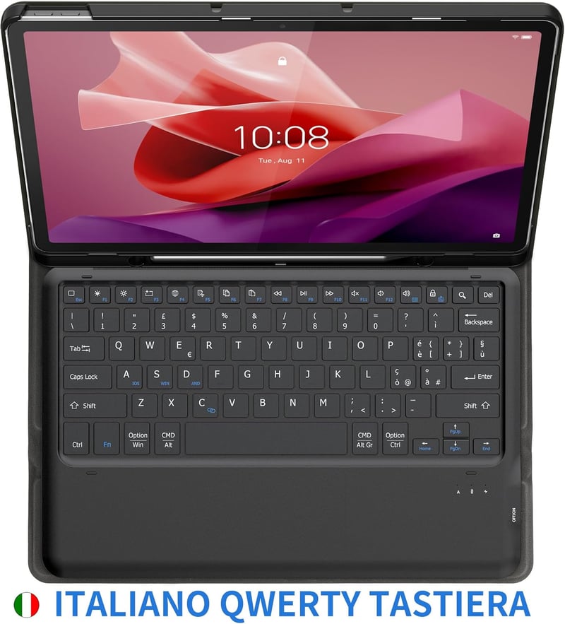 Lenovo Tab P12 2023 Bluetooth billentyűzetes tok, tollartóval - EasyAcc, fekete