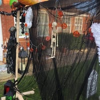 Halloween Fekete Géz Kendő 200x100cm - Kísértetház Dekoráció, Ijesztő Bulikellék 6