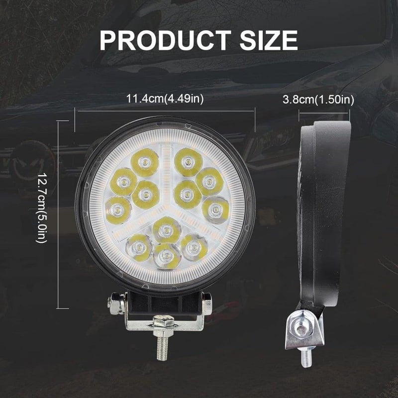 Kerek LED Offroad Munkalámpa 36W - 2db Vízálló Spotlámpa