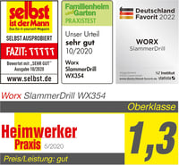 Worx 20V Akkumulátoros Ütvefúró-Csavarozó - Szénkefe Nélküli Motor, 60Nm Nyomaték, 2000 RPM, 2db 2.0Ah Akkuval, Fúrószár Készlettel, Fához,  2