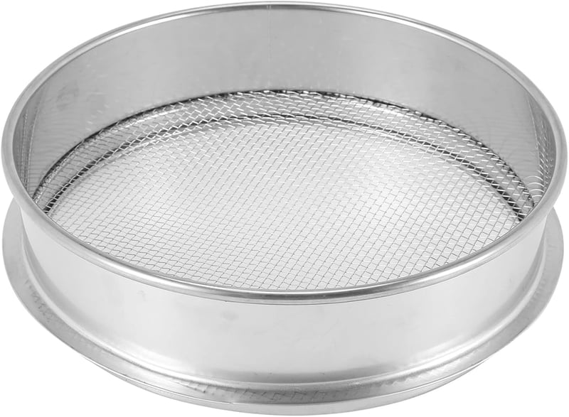 Woodpool Komposztáló Szita 20 cm - Rozsdamentes Acél Talajszűrő, Strapabíró Kertészeti Rosta, Ezüst Színű, 5 cm Mély