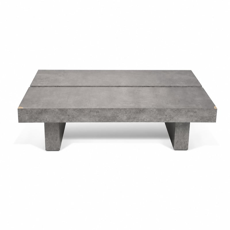 Măsuță de cafea Symbiosis Tokyo cu blat din melamină cu aspect de beton, 94x62x25 cm — fără set de șuruburi, blat deteriorat (stare: vezi a 2-a fotografie)