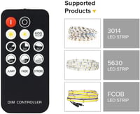 BTF-LIGHTING RF Mini LED Dimmer Vezérlő 14 Gombos - 5V/12V/24V LED Szalaghoz, 20m Hatótáv, Fényerő és Effekt Szabályozás, Vezeték Nélküli 3