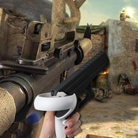 Quest 2 VR kontrollerhez fekete ABS lövöldözős játék kiegészítő 6