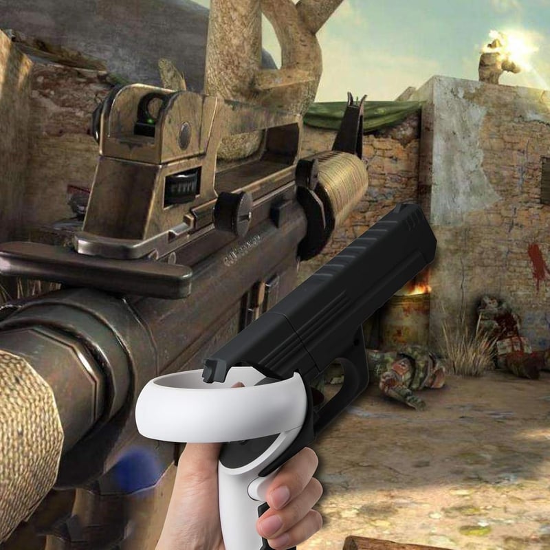 Quest 2 VR kontrollerhez fekete ABS lövöldözős játék kiegészítő