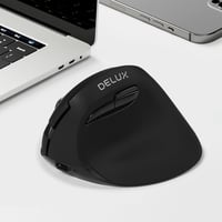 DeLUX M618MINI Ergonomikus Vezeték Nélküli Egér - Újratölthető Vertikális Egér Kis Kezekhez, 6 Gomb, 4000 DPI, Bluetooth 5.2/2.4G Kettős Mód 9