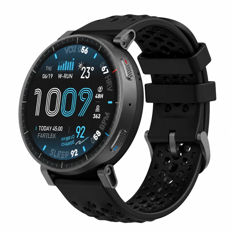Amazfit Active Max 48 mm okosóra fekete, 1,5" AMOLED kijelző, 25 napos akku, NFC, GPS, 4GB, 170+ — töltő nélkül (állapot: lásd a 2. képet)