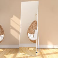 Vasemouh 150x51 cm Álló Tükör Fehér PVC Kerettel - Edzett Üveg Teljes Alakos Tükör Hálószobába, Nappaliba, Előszobába vagy Fürdőszobába 7