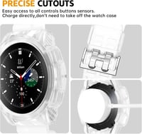 Samsung Galaxy Watch 4 Classic 42mm-es Fehér Szilikon Szíj és Védőtok Szett 5