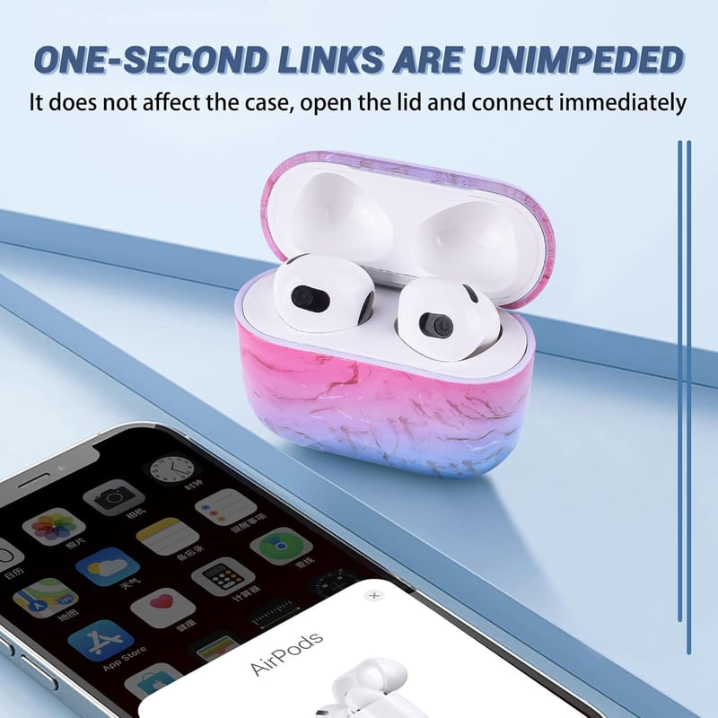 Apple AirPods 3 Márványmintás Szilikon Tok - Színes Védőburkolat