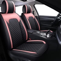 UPO AUTO univerzális műbőr autó üléshuzat szett - fekete-rózsaszín, vízálló, légzsákkompatibilis 1
