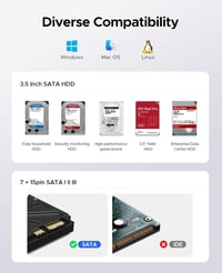 ORICO 5-Bay 6558US3-C Merevlemez Dokkoló - 90TB Tárhely, USB 3.0, Offline Klónozás, 230MB/s, Windows/Mac/Linux Kompatibilis, Fekete 6