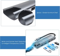 VEMONT 5-in-1 USB-C Hub Ethernet 1000Mbps, 3x USB 3.0, 100W Power Delivery 5