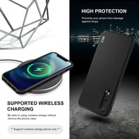 BEZ Páncél Tok Samsung Galaxy A50 / A30s Telefonhoz - Dupla Rétegű Ütésálló Védőtok Emelt Peremmel, Fekete 3