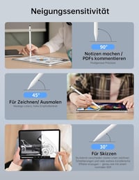 MEKO Apple Pencil Kompatibilis Érintőceruza Gumi Heggyel - Gyorstöltés és Dőlésérzékelés iPad Pro/Air/Mini Modellekhez 2018-2025 6