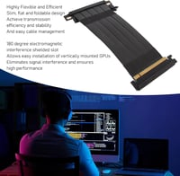 ASHATA PCIe 4.0 X16 Riser Kábel, 40cm Fekete, Rugalmas VGA Hosszabbító, 180° GPU Grafikus Kártya Adapter, RTX 4000 és RX 7000 Sorozattal Kom 5